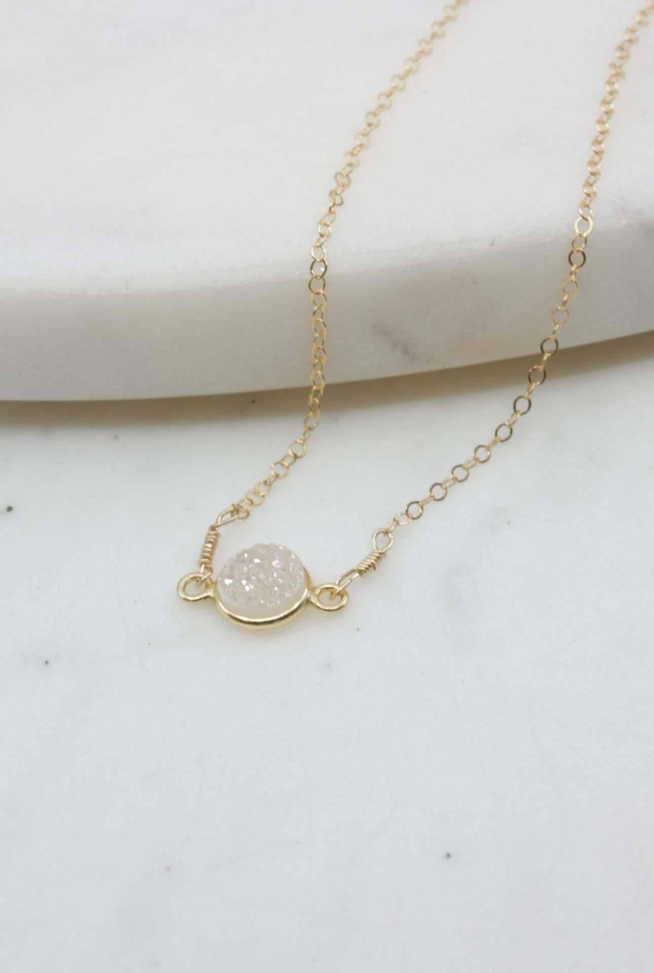 image-Mrs. Parker Necklace in White Druzy