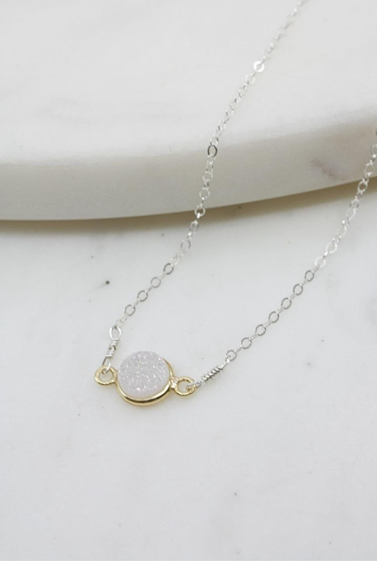 image-Mrs. Parker Necklace in White Druzy