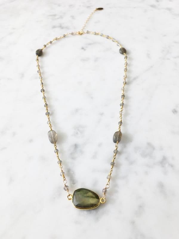 image-Mrs. Parker Endless Summer Labradorite Necklace in Gold