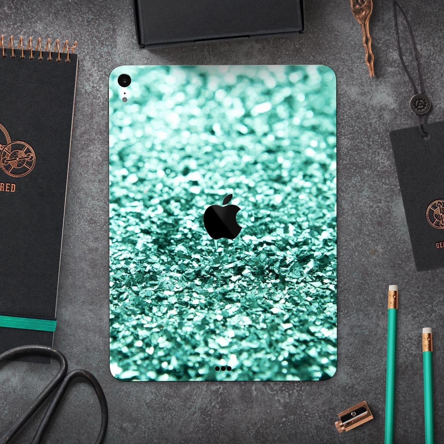 image-Aqua Green Glimmer - Full Body Skin Decal for the Apple iPad Pro