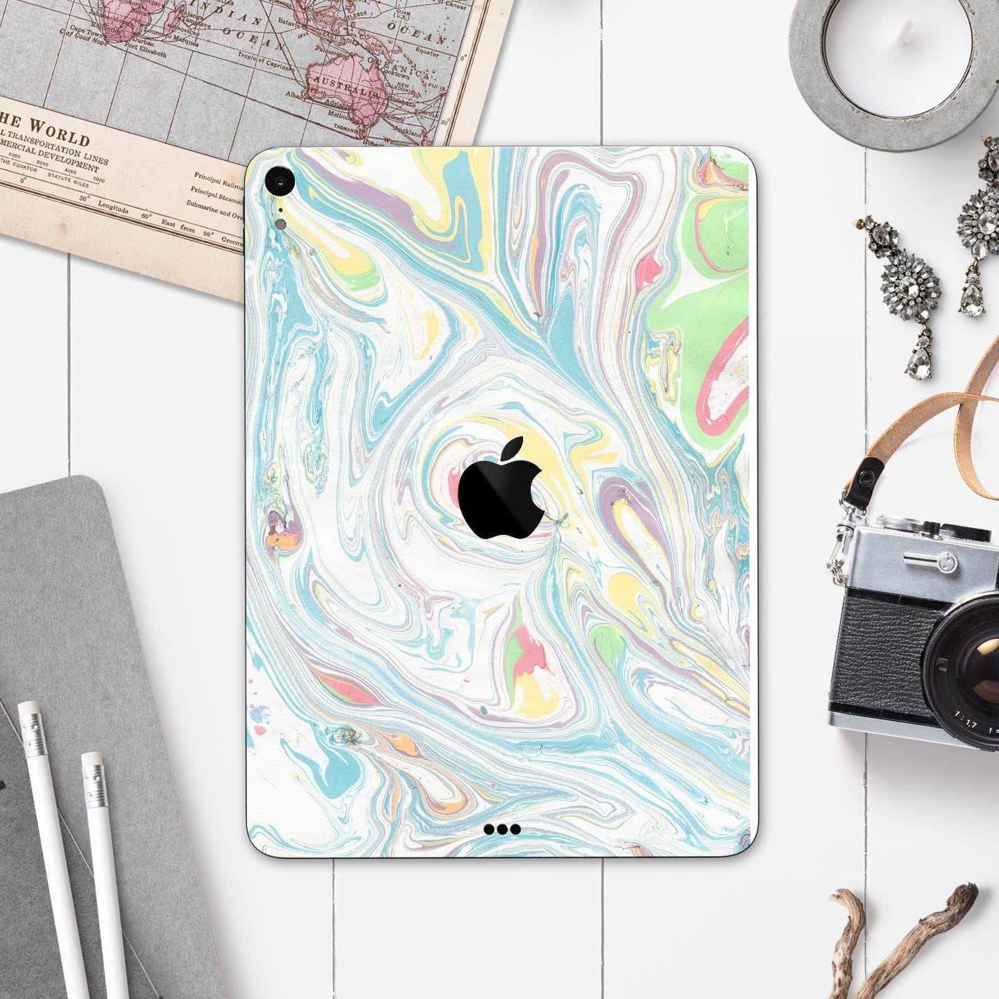 image-Marbleized Swirling Candy Colors - Full Body Skin Decal for the Apple