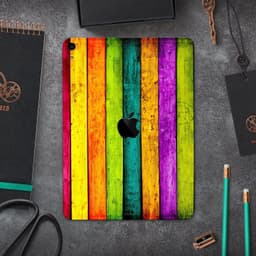 image-Neon Wood Planks - Full Body Skin Decal for the Apple iPad Pro 12.9",