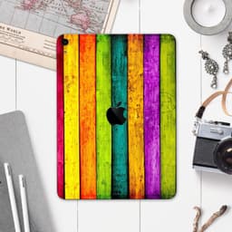 image-Neon Wood Planks - Full Body Skin Decal for the Apple iPad Pro 12.9",