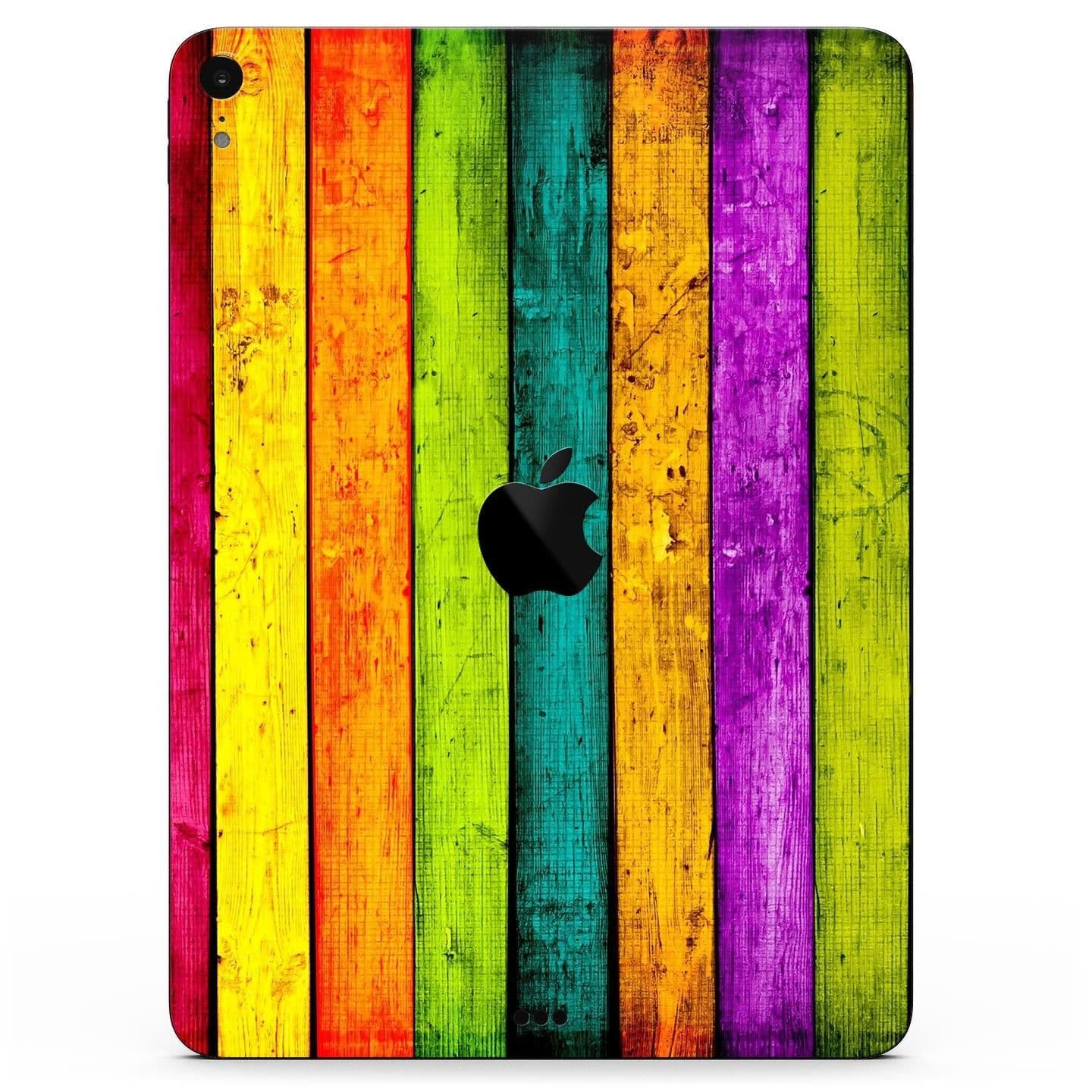 image-Neon Wood Planks - Full Body Skin Decal for the Apple iPad Pro 12.9",