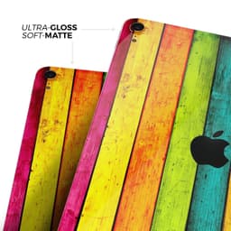 image-Neon Wood Planks - Full Body Skin Decal for the Apple iPad Pro 12.9",