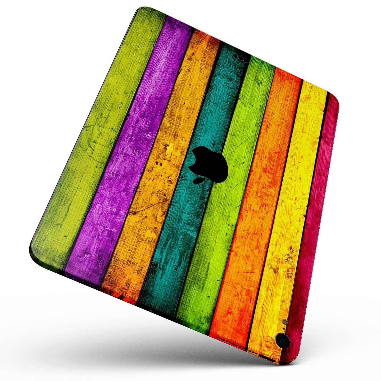 image-Neon Wood Planks - Full Body Skin Decal for the Apple iPad Pro 12.9",