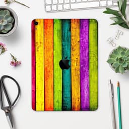 image-Neon Wood Planks - Full Body Skin Decal for the Apple iPad Pro 12.9",