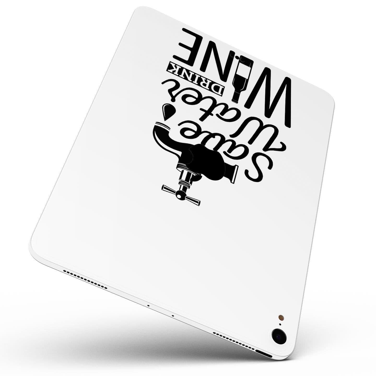 image-Save Water Drink Wine - Full Body Skin Decal for the Apple iPad Pro