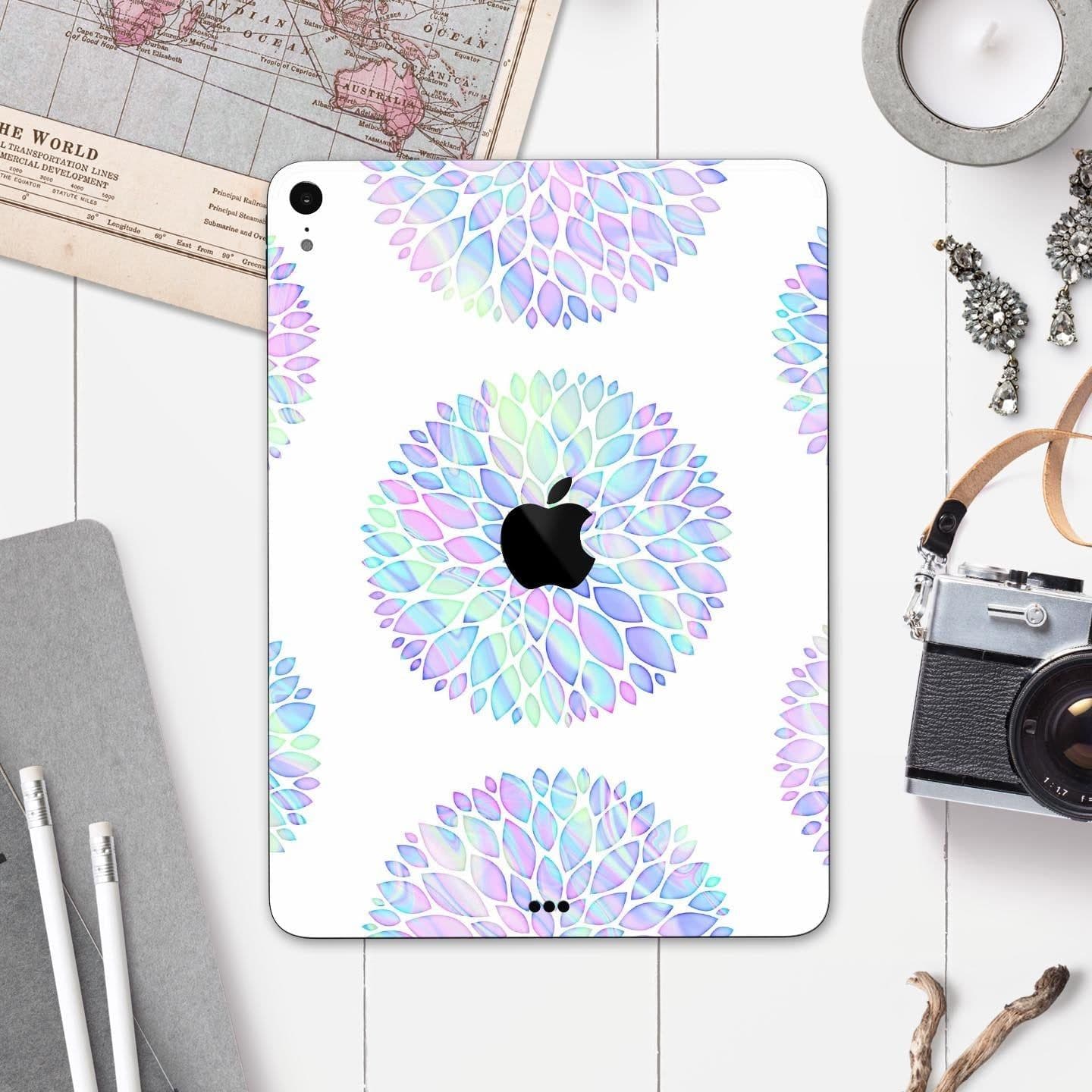 image-Iridescent Dahlia v5 - Full Body Skin Decal for the Apple iPad Pro