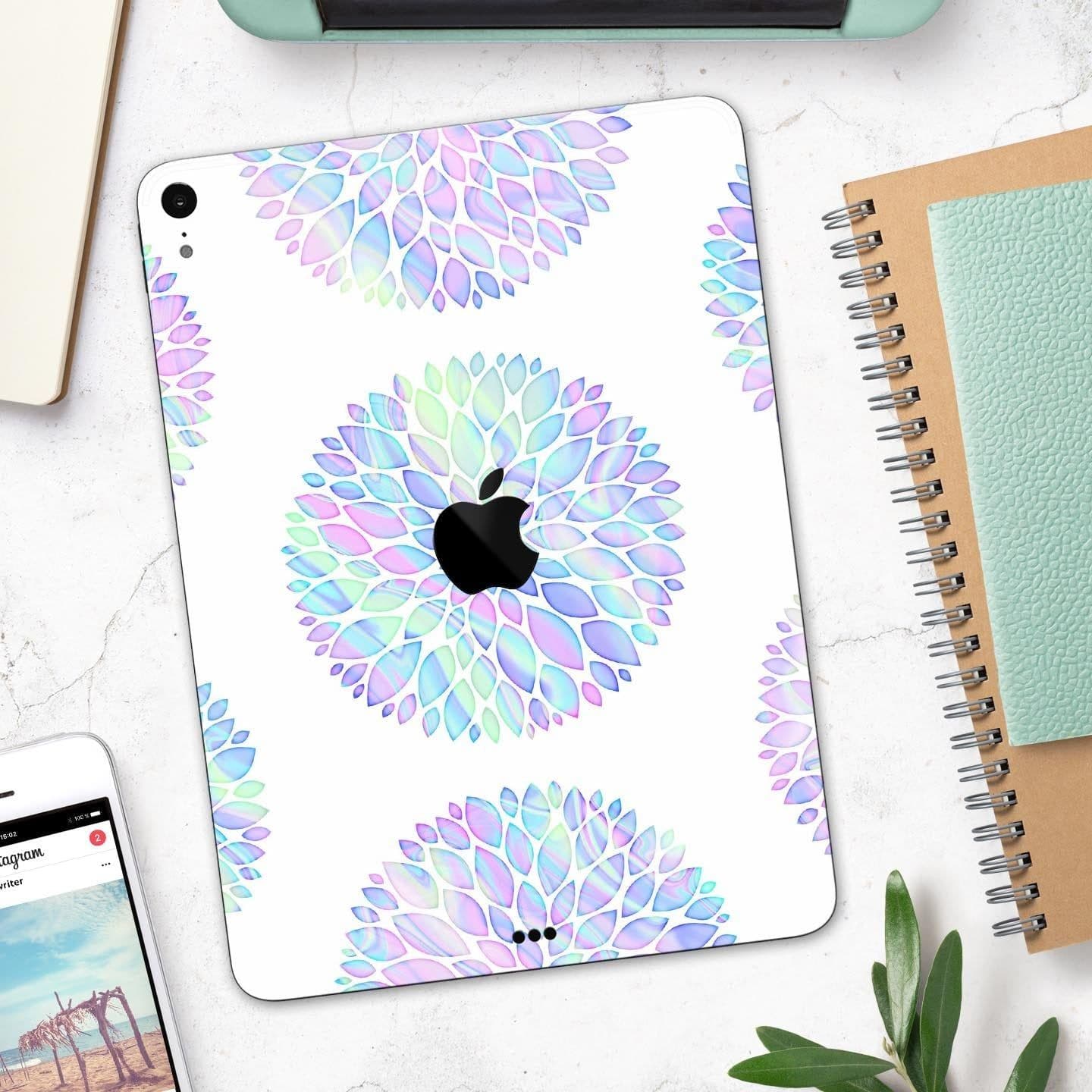 image-Iridescent Dahlia v5 - Full Body Skin Decal for the Apple iPad Pro