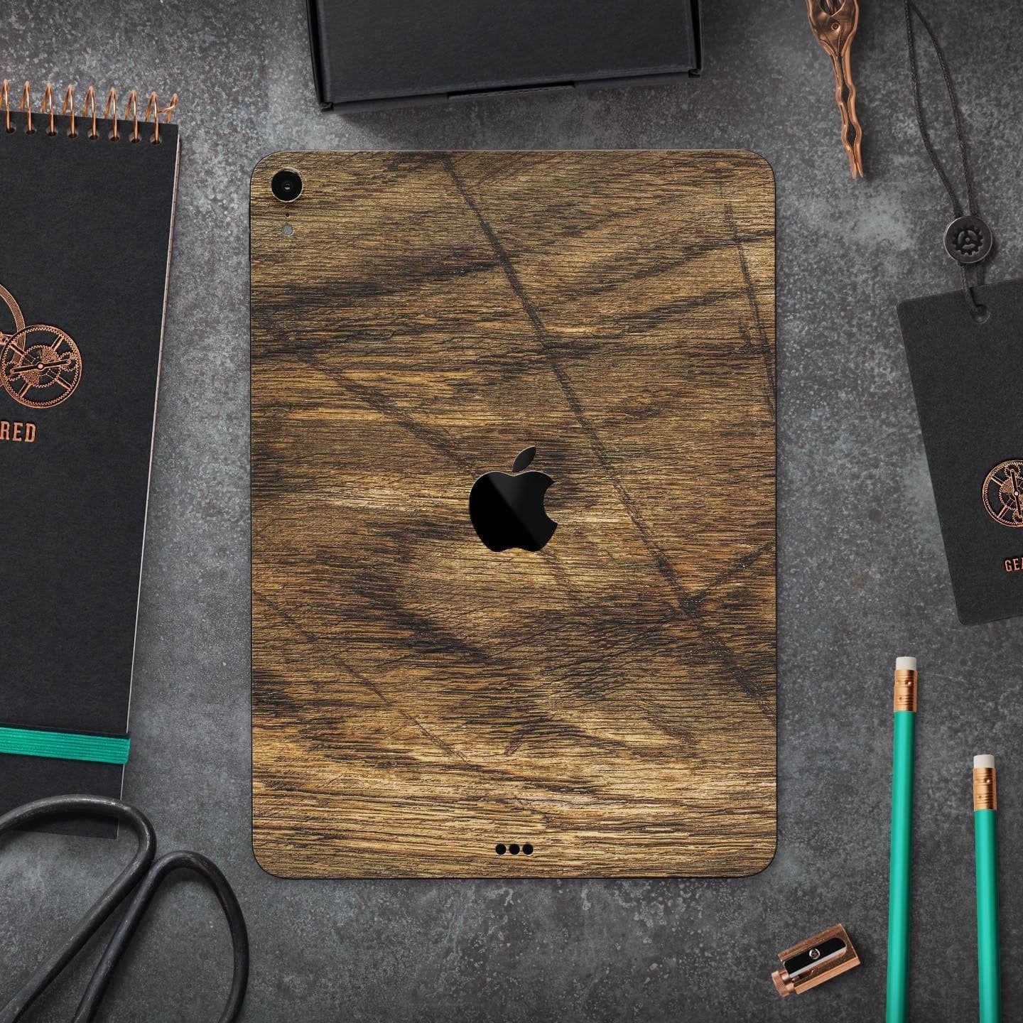image-Raw Wood Planks V3 - Full Body Skin Decal for the Apple iPad Pro