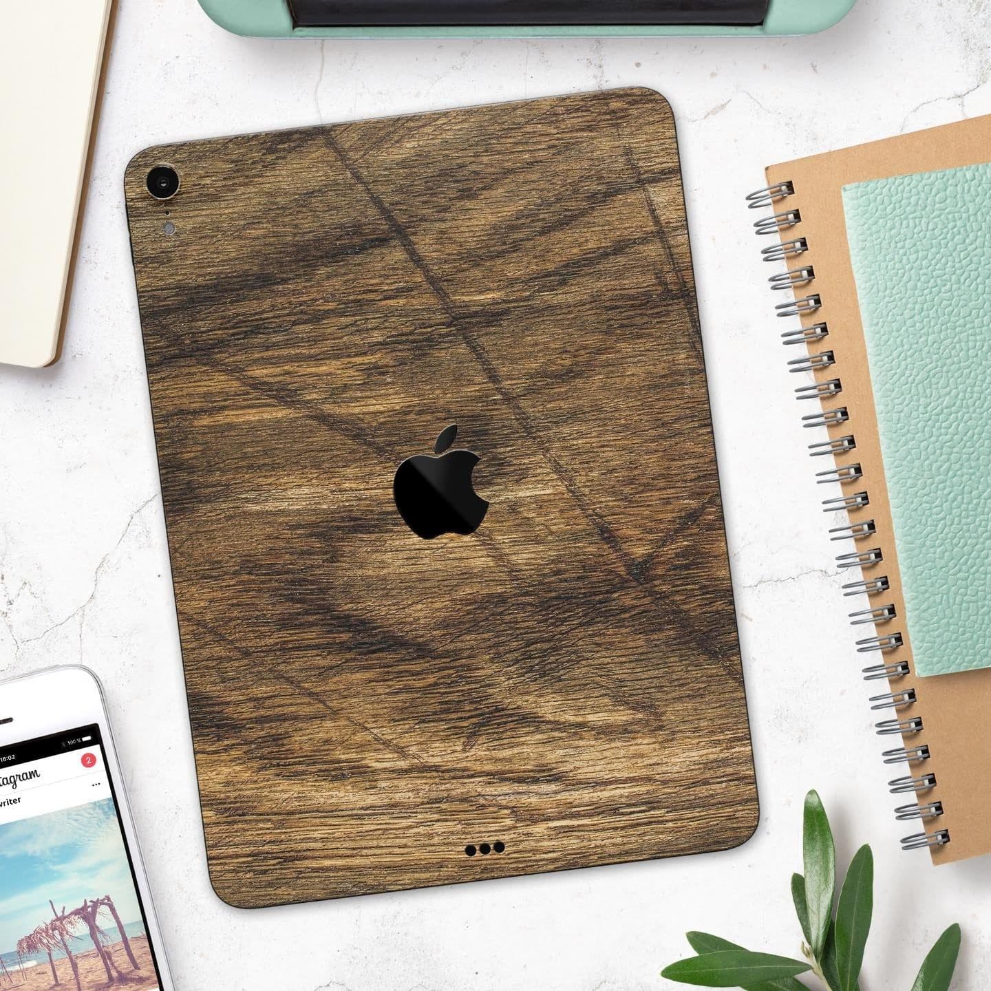 image-Raw Wood Planks V3 - Full Body Skin Decal for the Apple iPad Pro