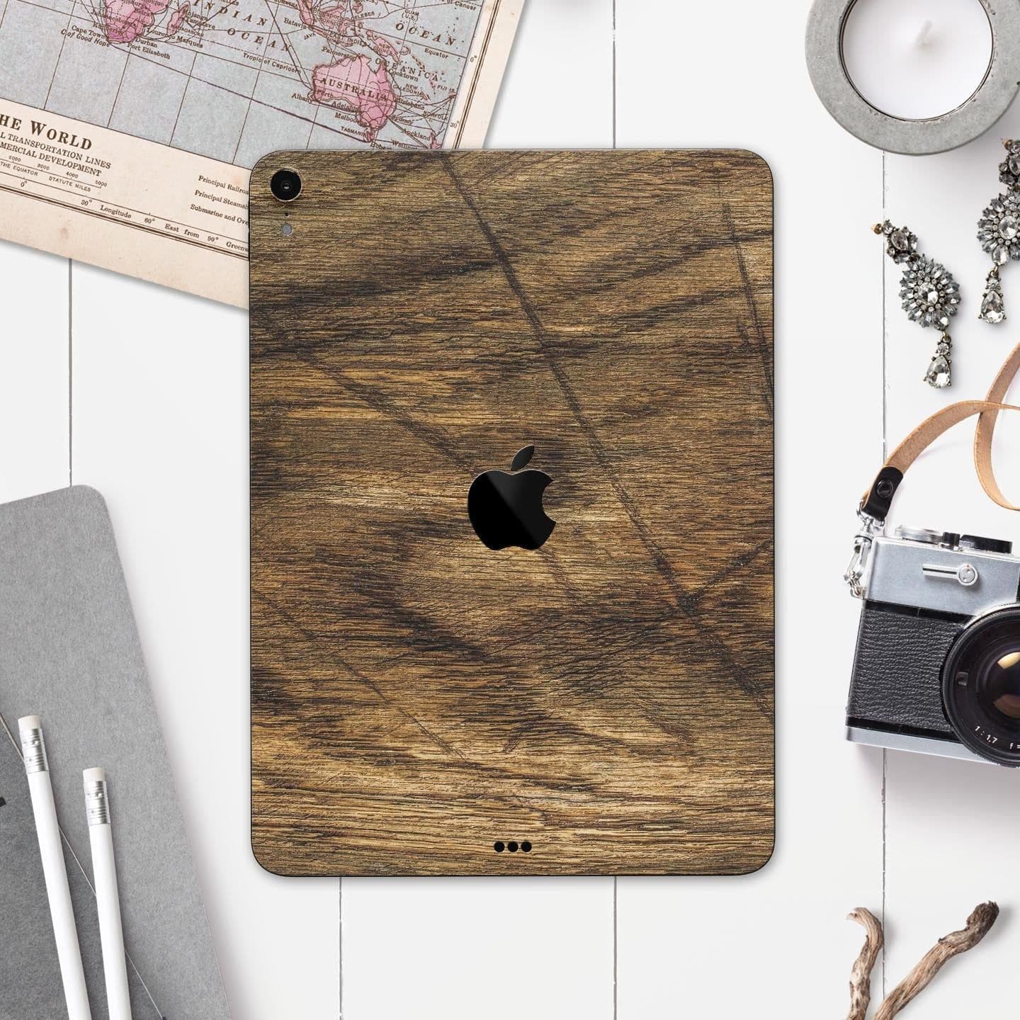 image-Raw Wood Planks V3 - Full Body Skin Decal for the Apple iPad Pro