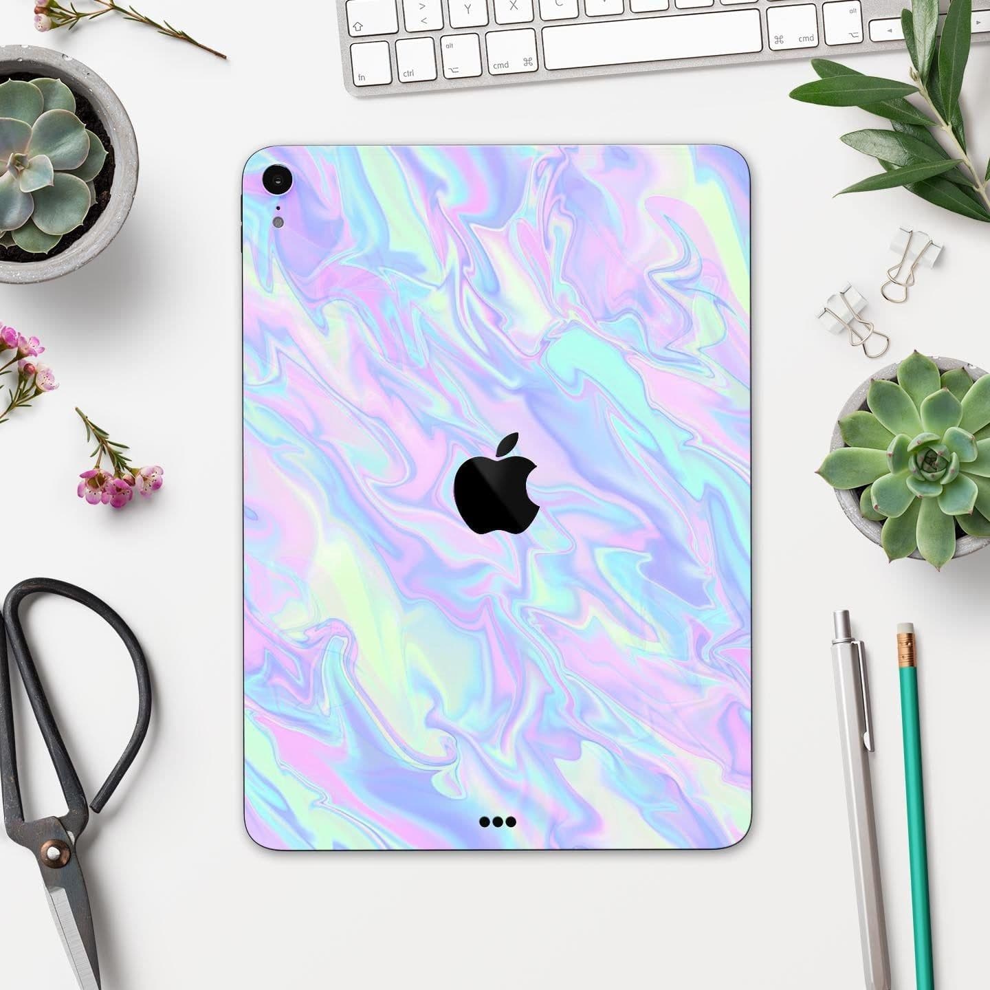 image-Iridescent Dahlia v1 - Full Body Skin Decal for the Apple iPad Pro