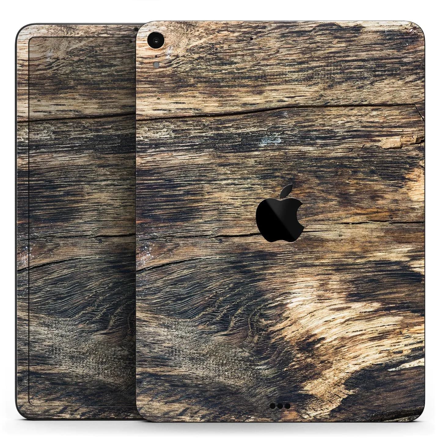 image-Raw Wood Planks V12 - Full Body Skin Decal for the Apple iPad Pro