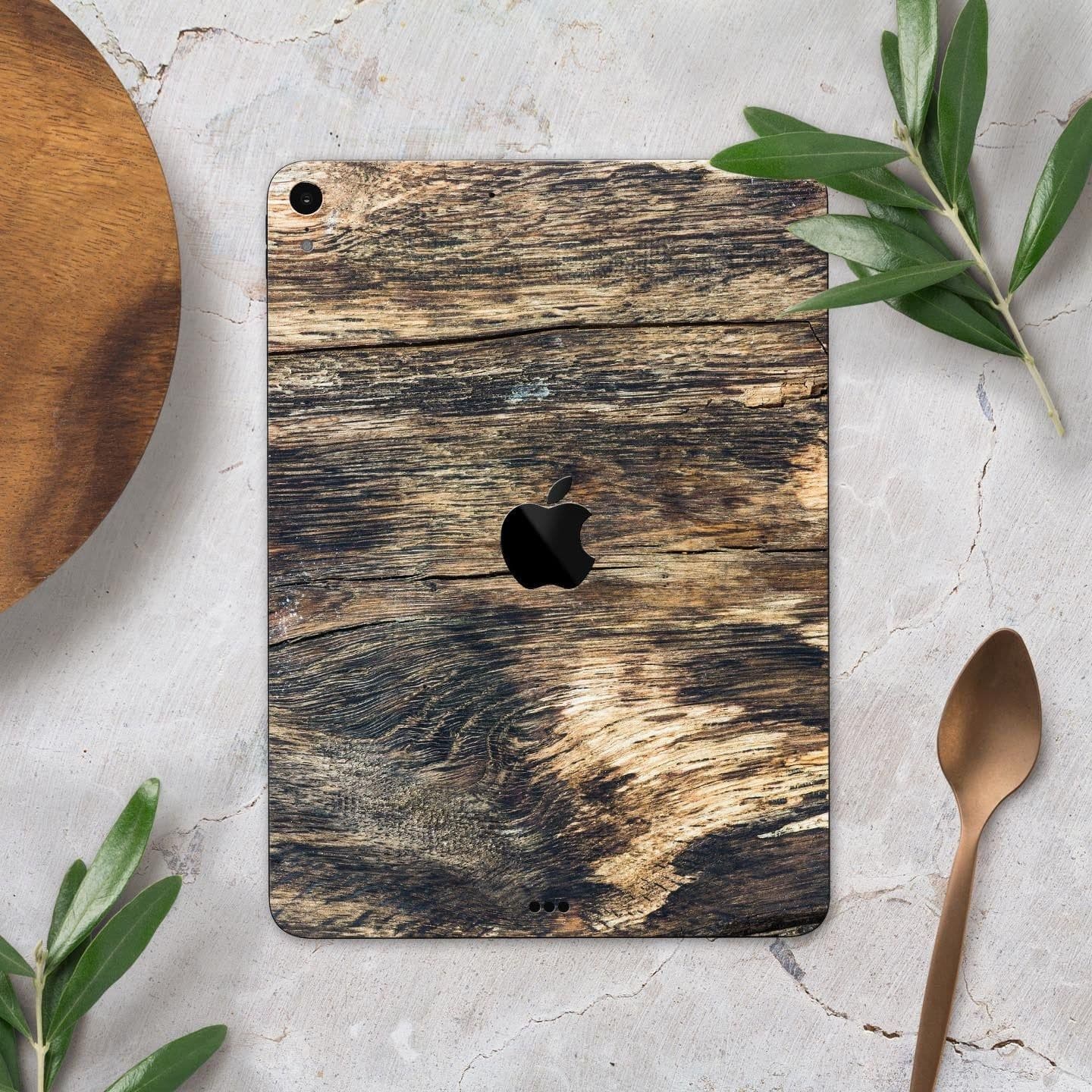 image-Raw Wood Planks V12 - Full Body Skin Decal for the Apple iPad Pro