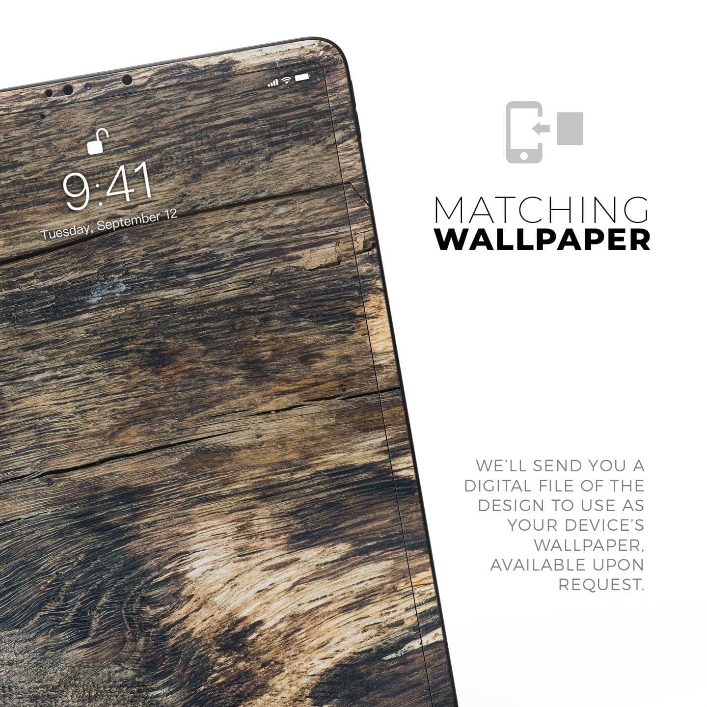 image-Raw Wood Planks V12 - Full Body Skin Decal for the Apple iPad Pro