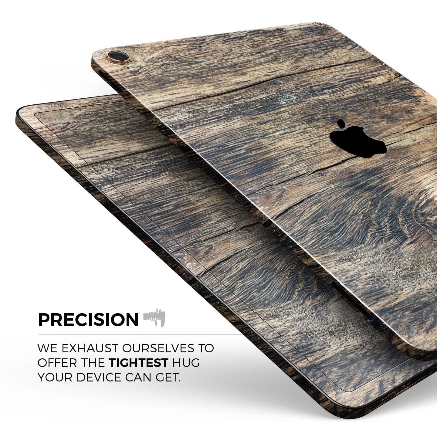 image-Raw Wood Planks V12 - Full Body Skin Decal for the Apple iPad Pro
