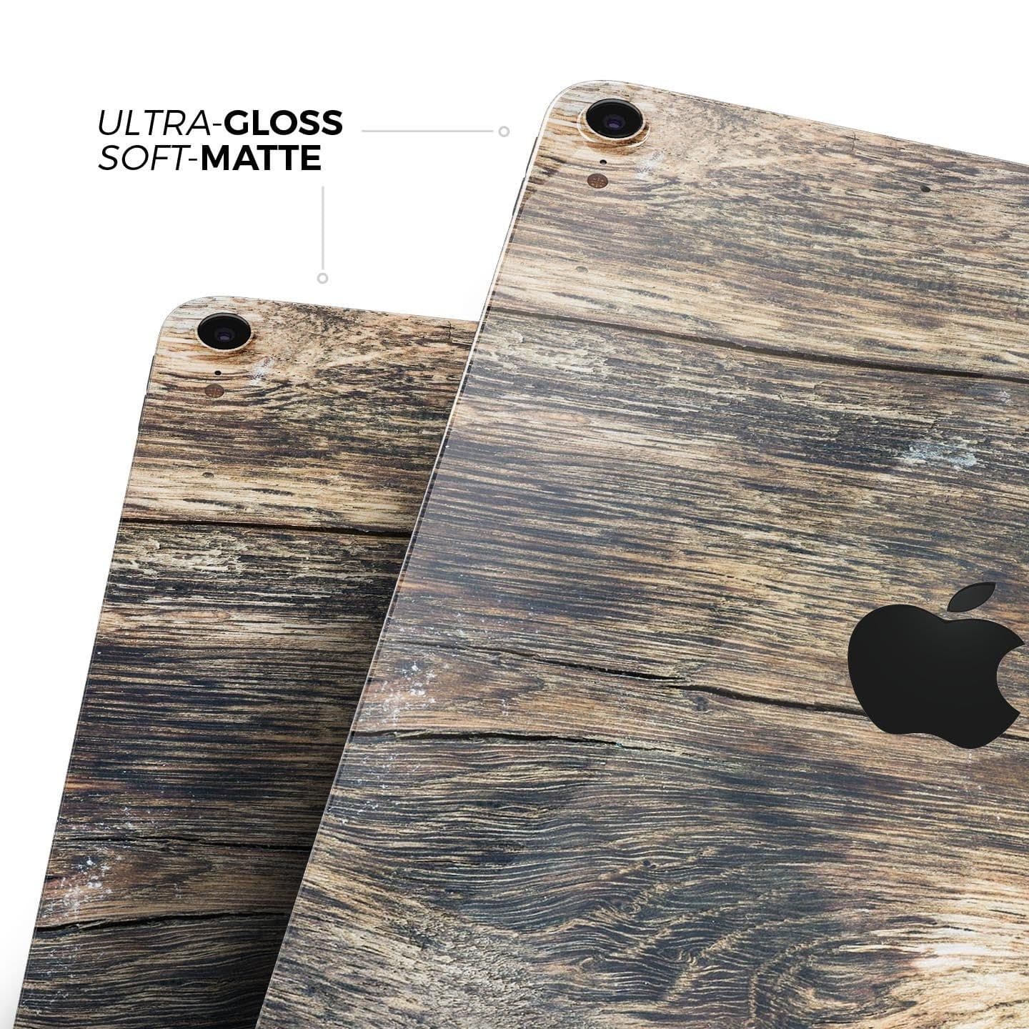 image-Raw Wood Planks V12 - Full Body Skin Decal for the Apple iPad Pro