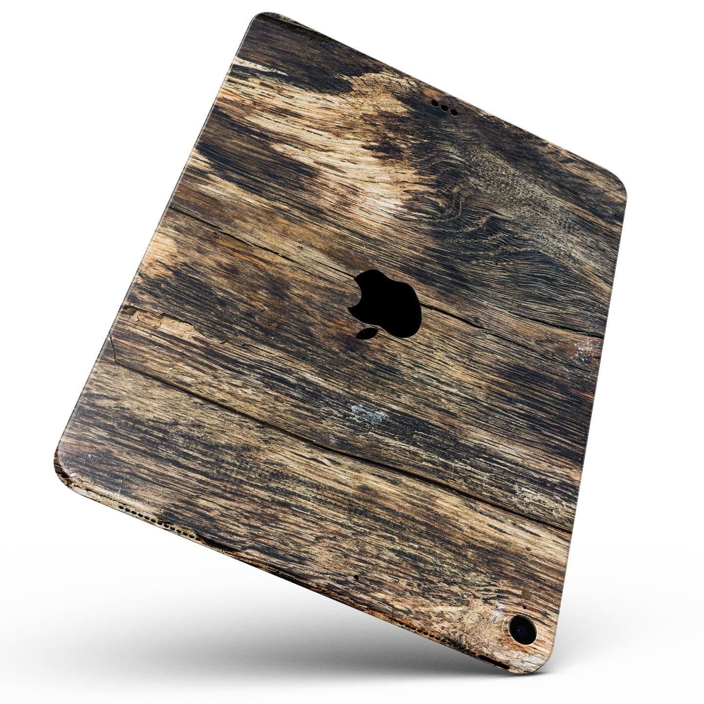 image-Raw Wood Planks V12 - Full Body Skin Decal for the Apple iPad Pro