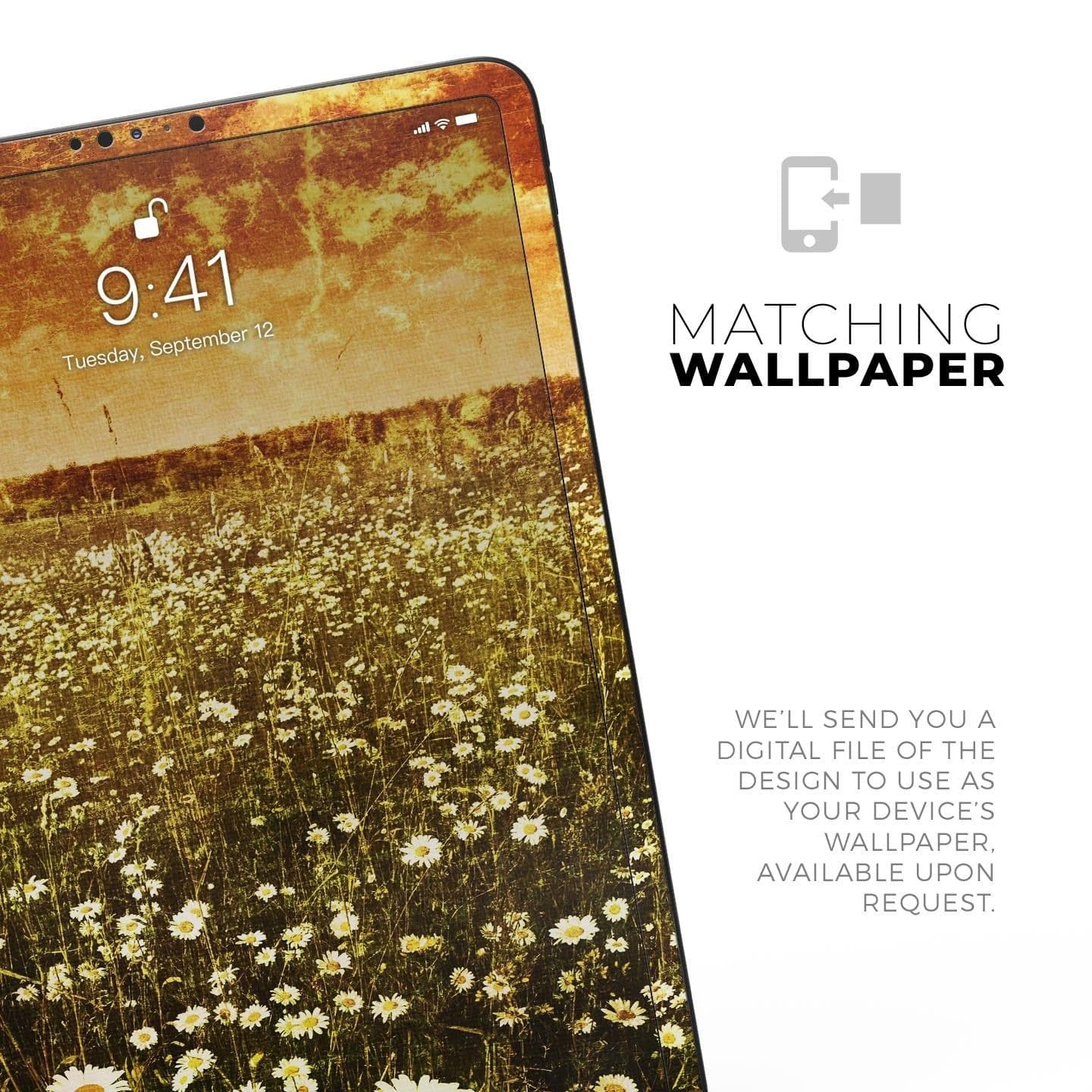 image-Vintage Glowing Orange Field - Full Body Skin Decal for the Apple iPad