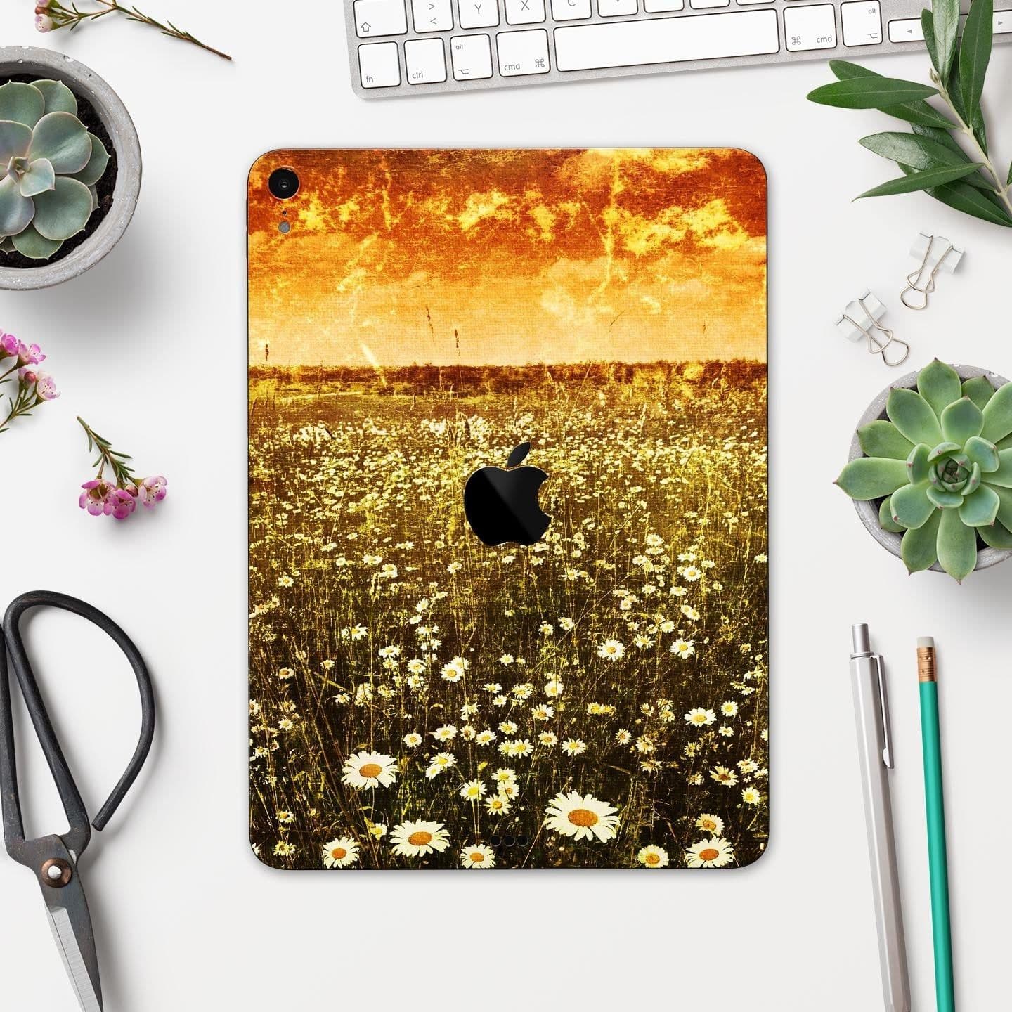 image-Vintage Glowing Orange Field - Full Body Skin Decal for the Apple iPad