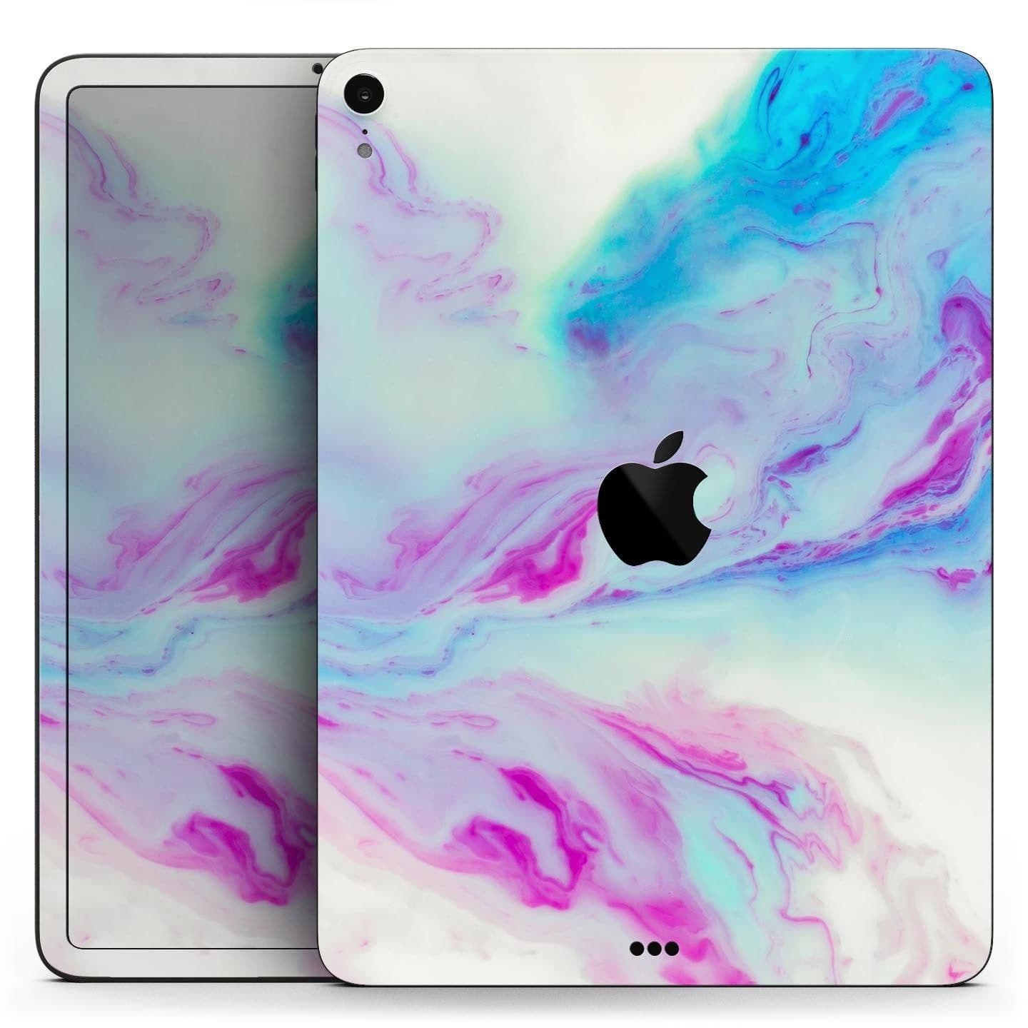 image-Marbleized Soft Blue V32 - Full Body Skin Decal for the Apple iPad Pro