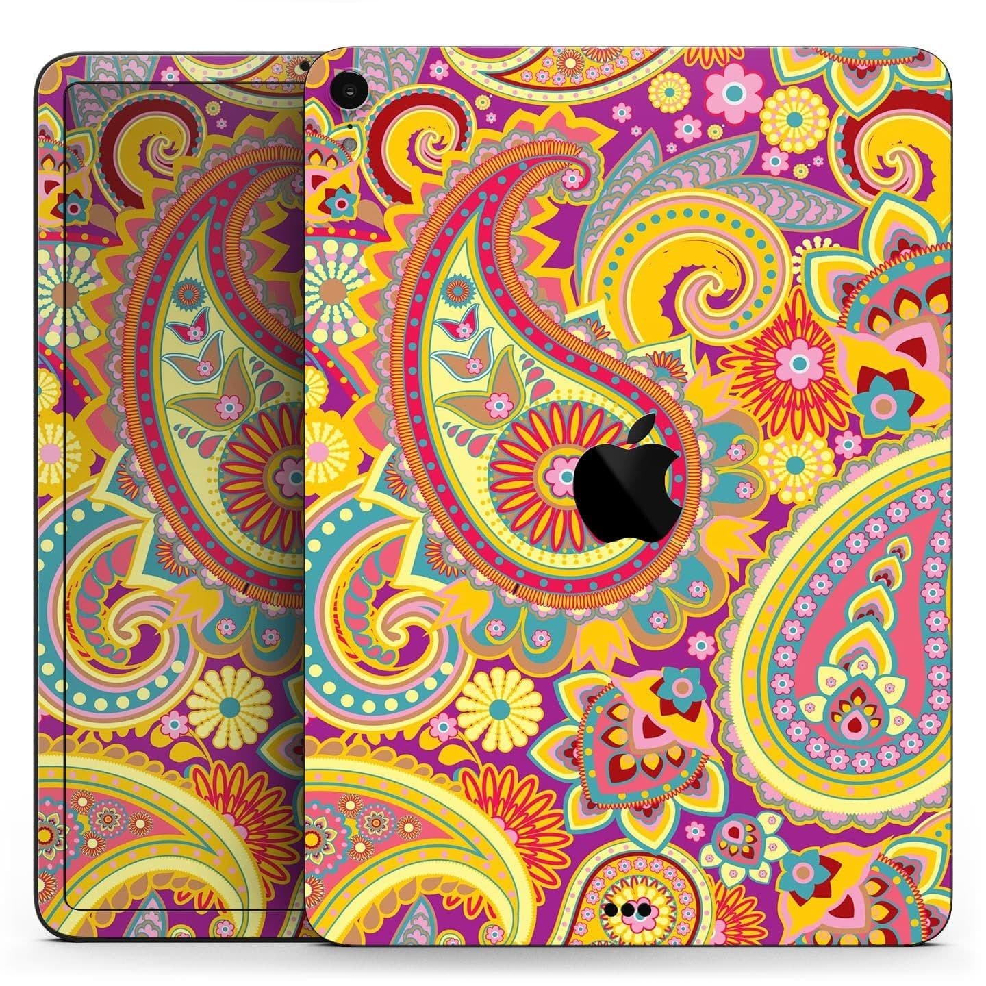 image-Neon Orange Paisley Pattern - Full Body Skin Decal for the Apple iPad