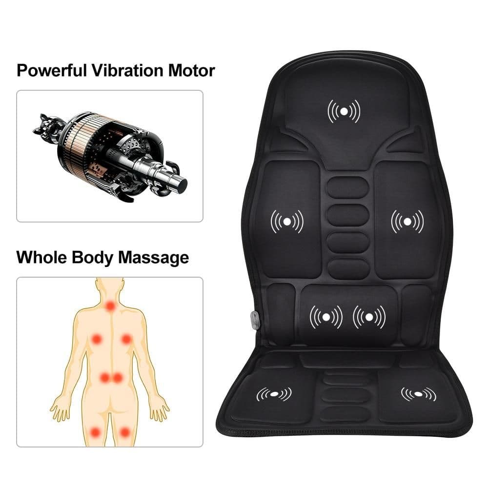 image-Portable Vibrating Heat Therapy Massage Cushion Mattress