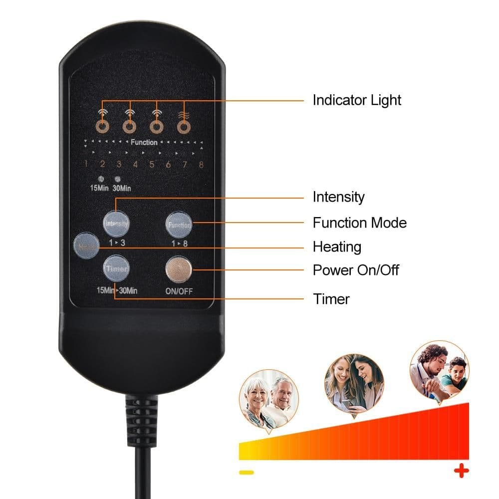 image-Portable Vibrating Heat Therapy Massage Cushion Mattress