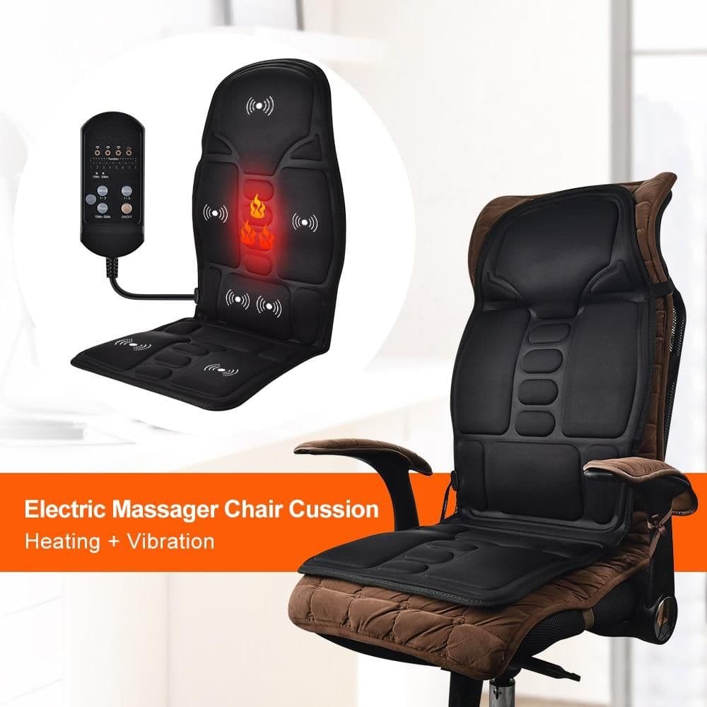 image-Portable Vibrating Heat Therapy Massage Cushion Mattress