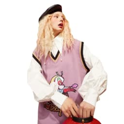 image-Monkey King Print Casual 2-IN-1 Dresses Women,Winter ELF Vintage