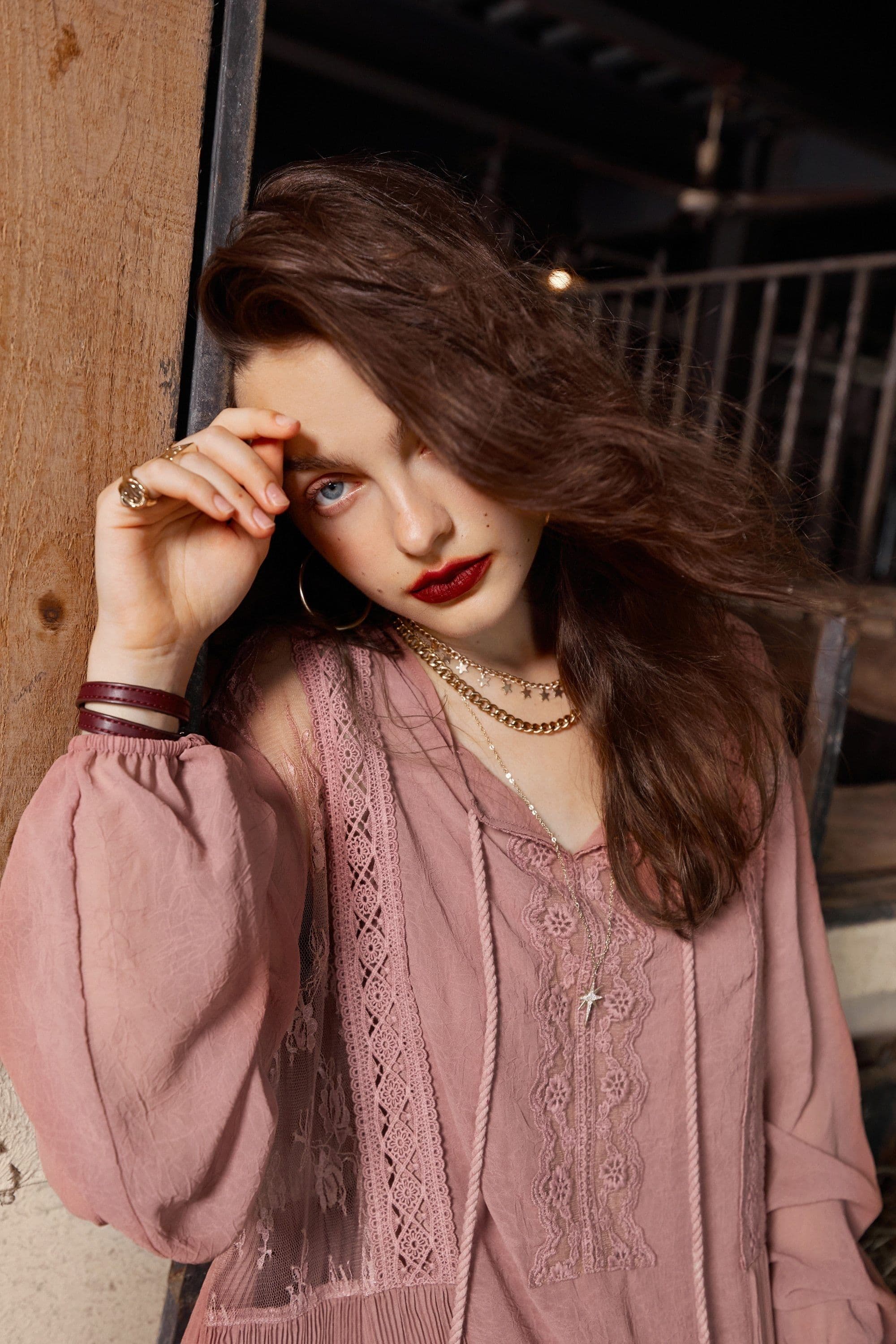 image-Solid Pure High Waist Casual Vintage Midi Dress Women,Autumn Stylish