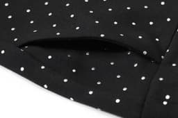 image-Polka Dot Bead Embroidery High Waist Casual Women Flare