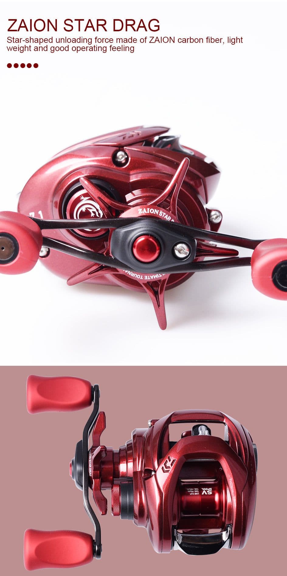 image-Fishing Reels 103H/103HL 7+1BB Gear Ratio 7.1:1 Max Drag 5kg Reel