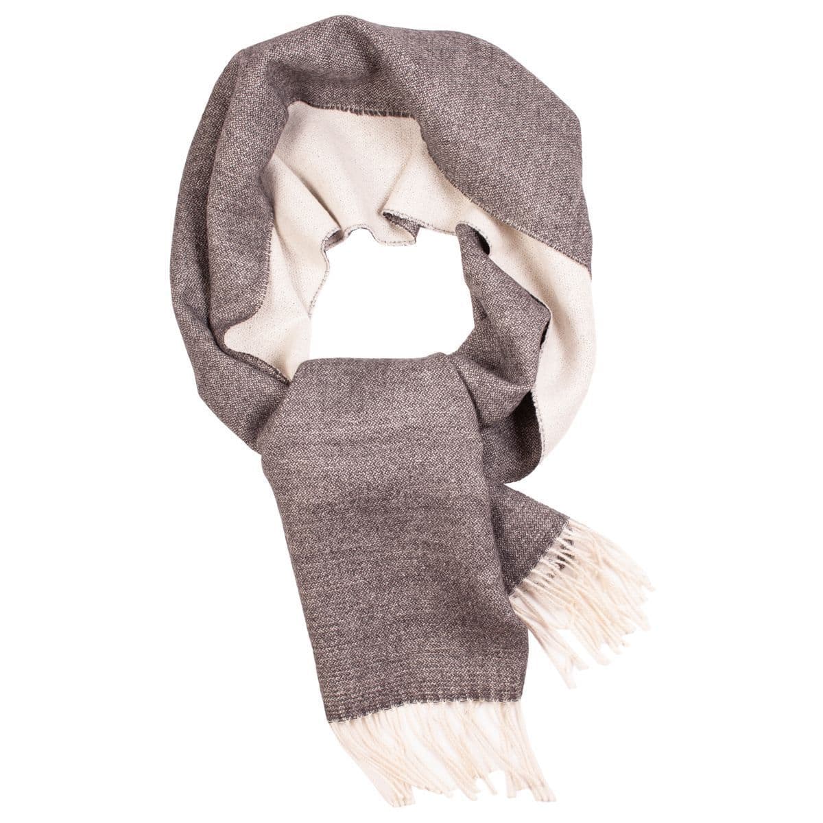 image-Great Natural Alpaca 100% Baby Alpaca scarf grey-white colour