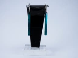 image-Long earrings dangle of Buffalo horn Green earrings for girls and