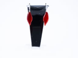 image-Boho earrings of Buffalo horn Red colour with a silver lock Earrings