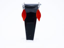 image-Boho earrings of Buffalo horn Red colour with a silver lock Earrings