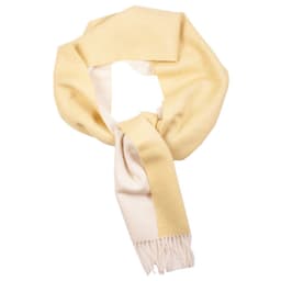 image-Great Natural Alpaca 100% baby alpaca scarf, yellow-white colour