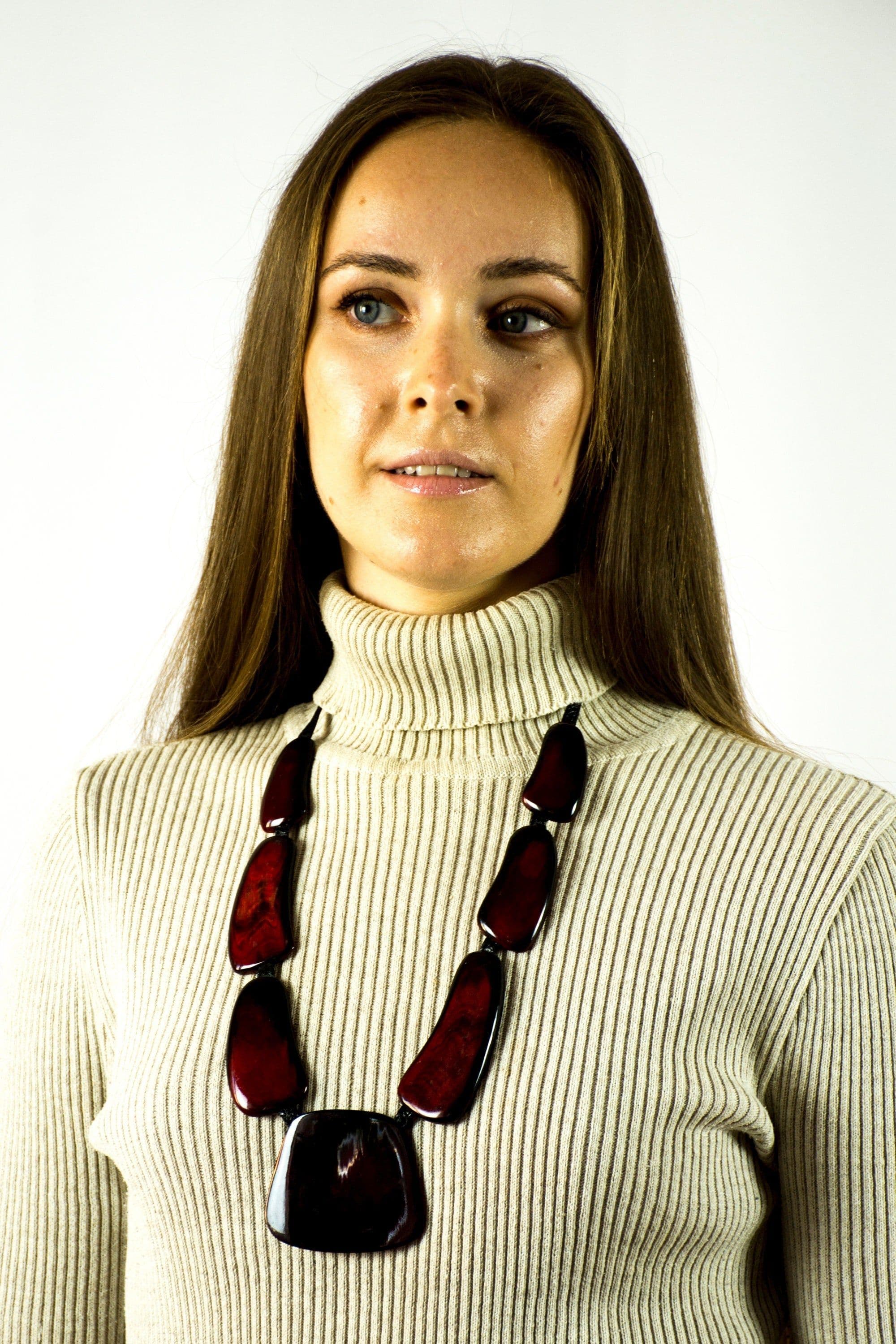 image-Red necklace for women