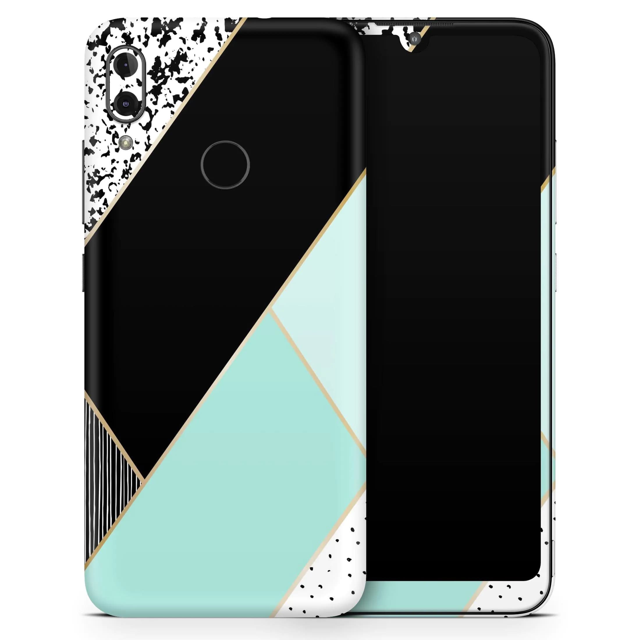 image-Minimalistic Mint and Gold Striped V1 - Full Body Skin Decal Wrap Kit