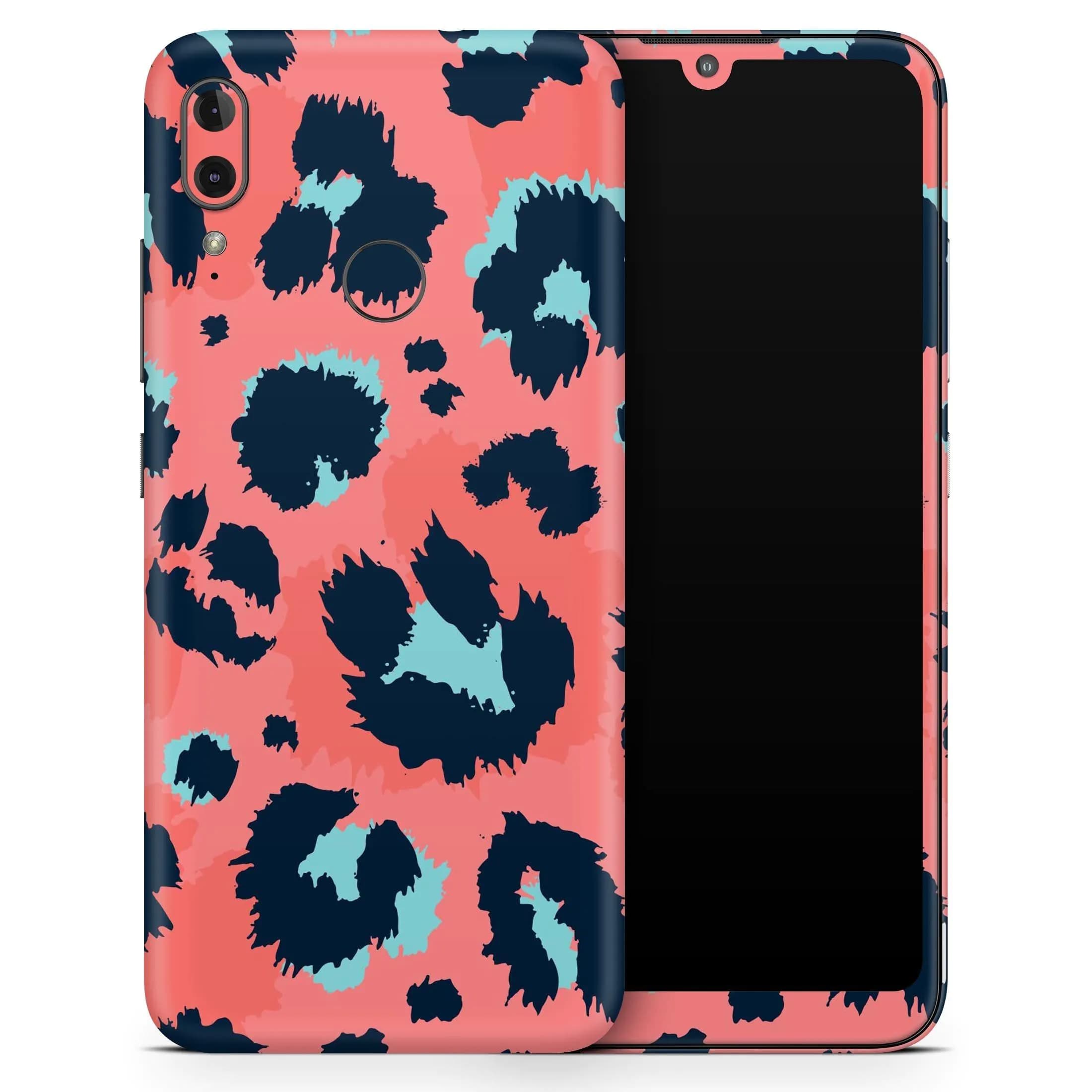 image-Leopard Coral and Teal V23 - Full Body Skin Decal Wrap Kit for