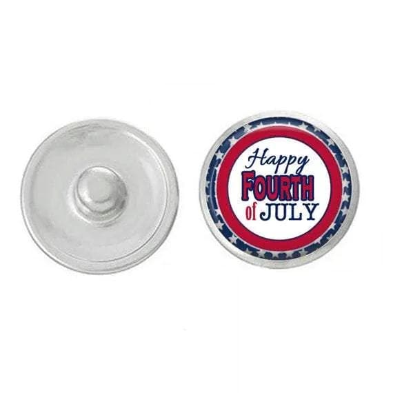 image-USA - Happy Fourth of July Snap - Compatible with Ginger Snap - Red