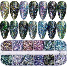 image-12 Colors Nails Abalone Shell Fragments Texture Natural Sea Shell 3d Glitter Nail Art Decoration Powder Sequins Beauty Tools
