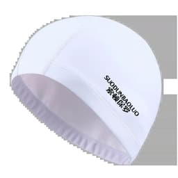 image-Waterproof PU Fabric Swim Cap Swimming Pool Accessories Water Sport Protect Ear Long Hair Bath Hat Plus Size for Men Women Adult