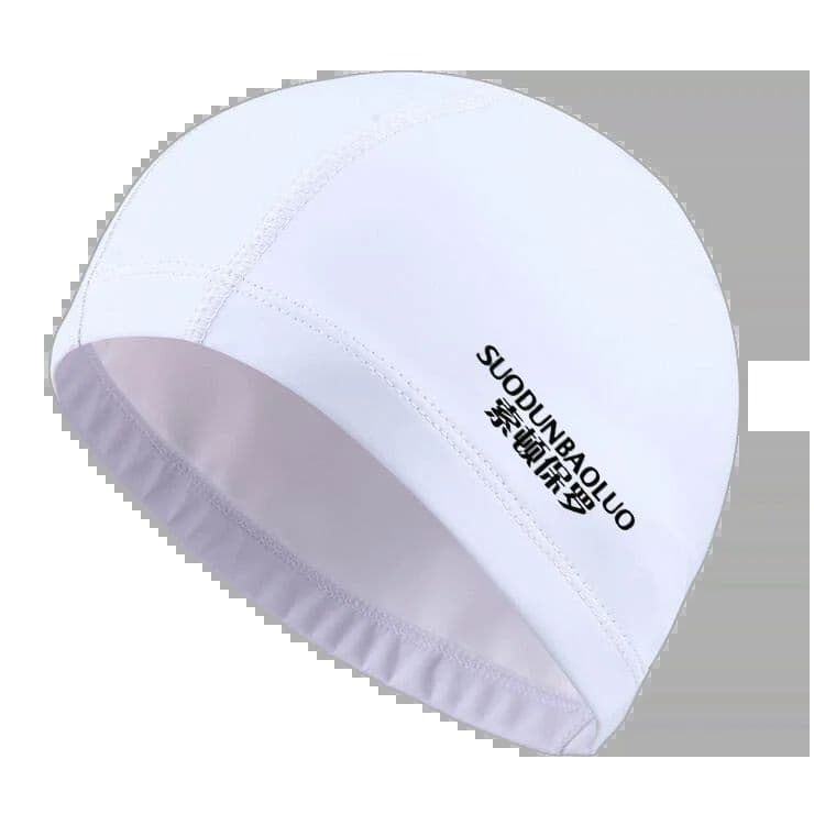 image-Waterproof PU Fabric Swim Cap Swimming Pool Accessories Water Sport Protect Ear Long Hair Bath Hat Plus Size for Men Women Adult