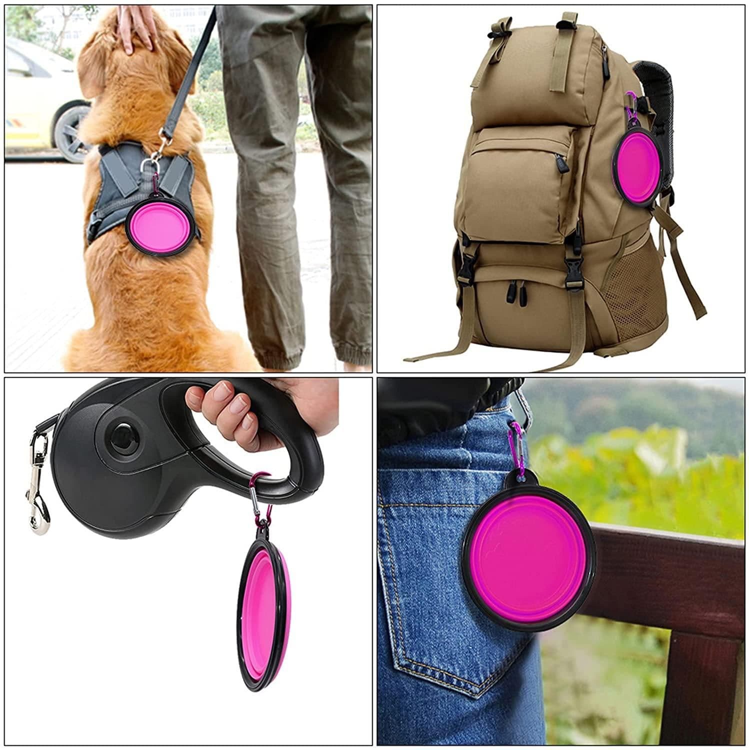 image-5" Portable and Foldable Small Dog Bowl-Purple set of 5
