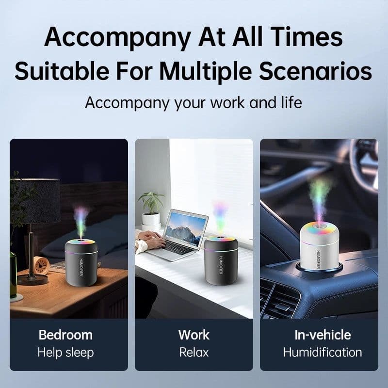 image-180ML Mini Air Humidifier USB Electric Aroma Diffuser Essential Oil Purifier Aromatherapy Mist Maker Lights For Car Home Bedroom