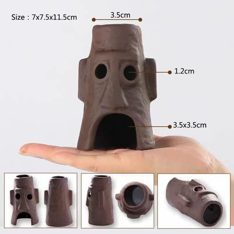 image-Large Ceramic Aquarium Decoration Fish Shrimps Shelter House Pottery Scorpion House Canister Simulation Stone Fish Tank Decors